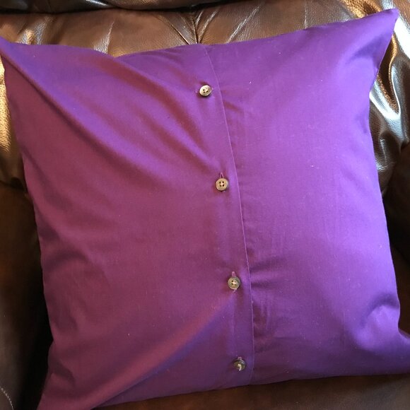 Mountain Camping Pillow Cover, 18x18: Handmade Vintage Camper Teal Purple Decor - Picture 7 of 10